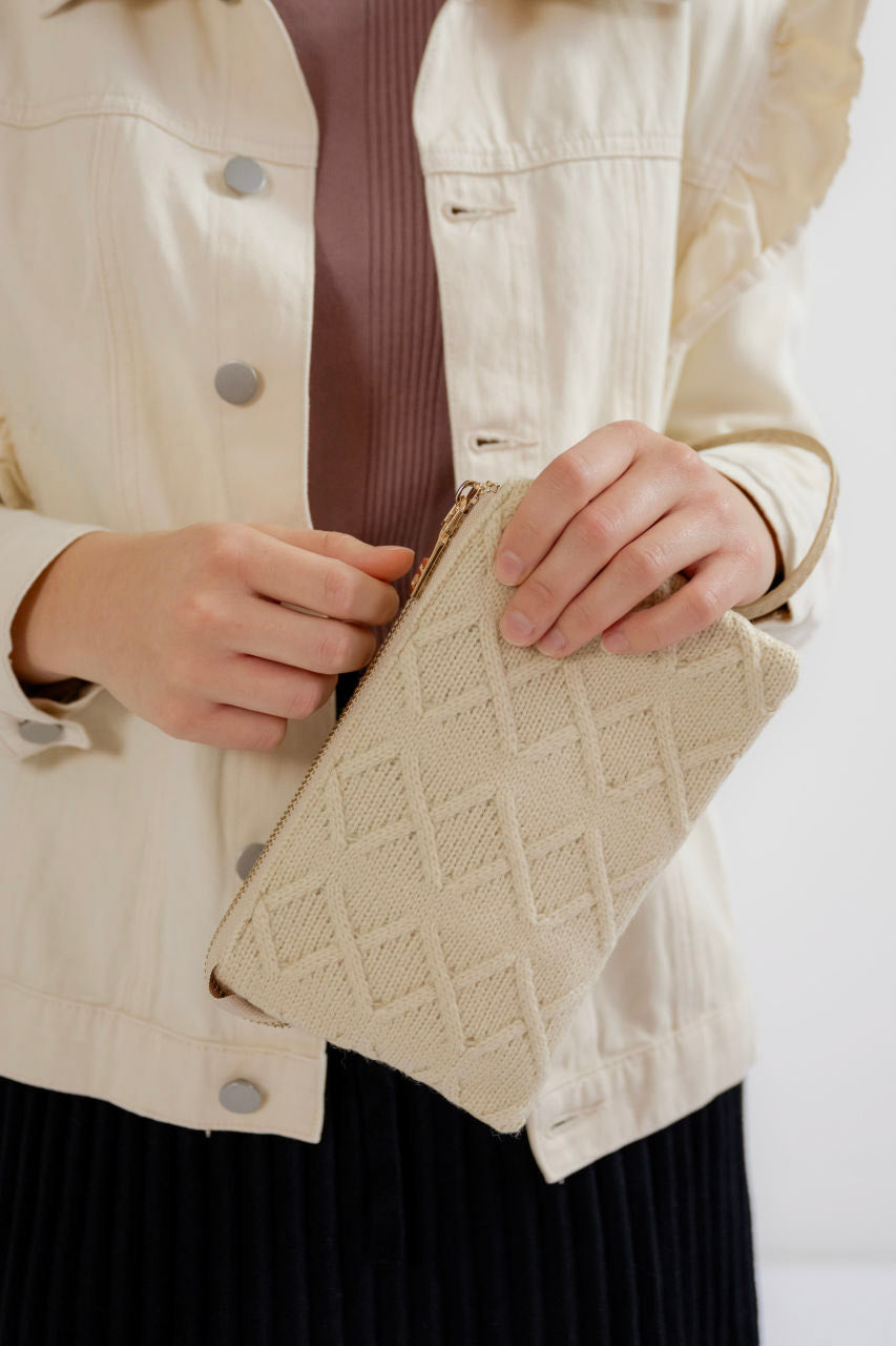 Sweater Textured Wristlet Purse - Sweater Textured Wristlet Purse - Default Title - Salt and Honey