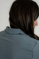 Lillian Peter Pan Top in Blue Fog- FINAL SALE - Womens - Tops - Shirts