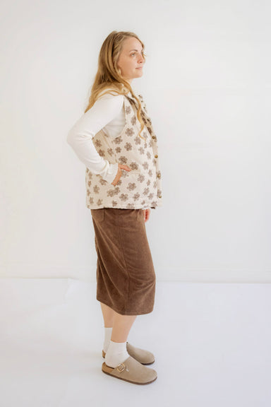 Remy Midi Corduroy Skirt in Pinecone - Remy Midi Corduroy Skirt in Pinecone - S - Salt and Honey
