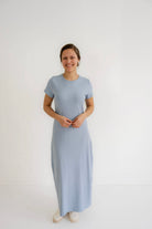 Elle Knit T-Shirt Dress in Sky Blue- FINAL SALE - Womens - Dresses