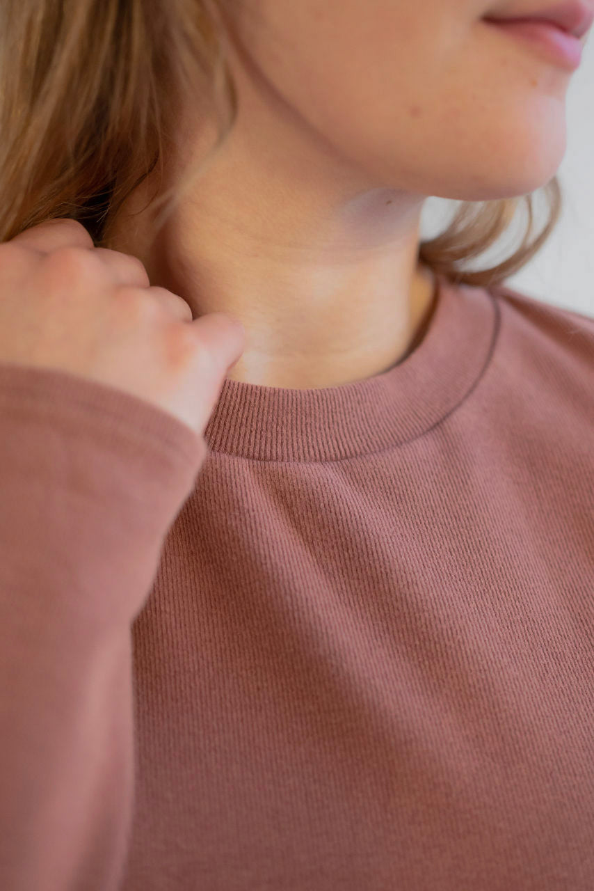 Ada Ribbed Knit Top in Terracotta