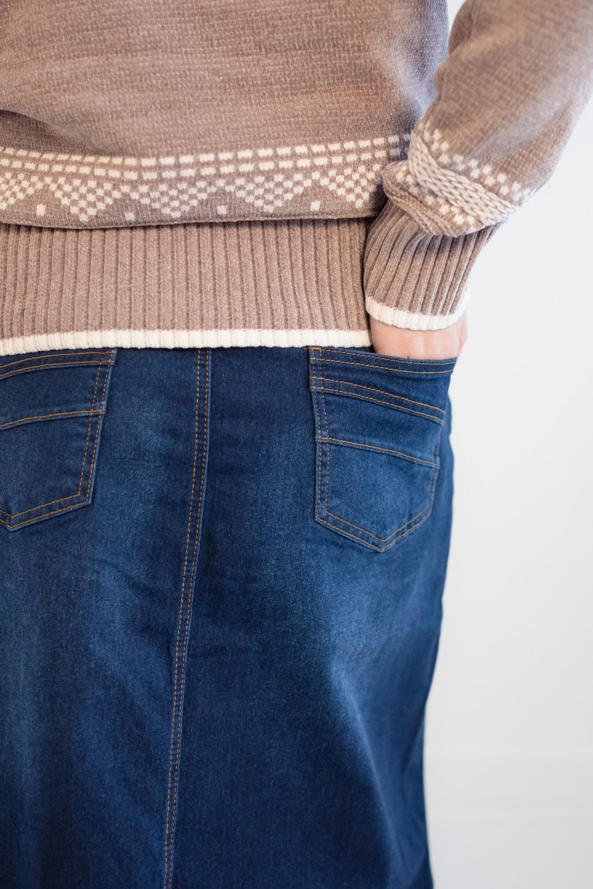 Rosemary Denim Skirt in Dark Wash