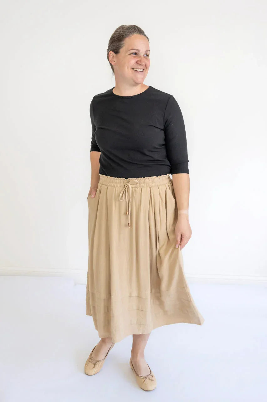 Odette Essential Half Sleeve Top in Black - Odette Essential Half Sleeve Top in Black - S - Salt and Honey