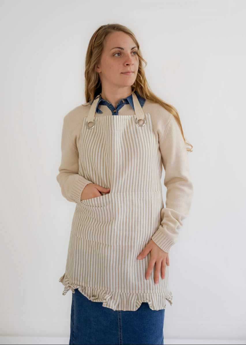 Ruffle Pin Stripe Apron - Home - Kitchen - Serving