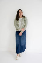 Alderwood Linen Jacket in Soft Sage - Womens - Outerwear - Jackets