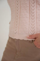 Vienna Textured Knit Top in Garden Pink - Womens - Tops - Shirts