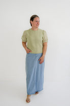 Vienna Textured Knit Top in Dusty Fern