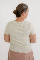 Leisha Ribbed Top in Rose Ditsy Floral - Womens - Tops - Shirts