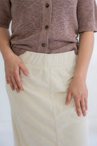 Remy Corduroy Skirt in Almond - Remy Corduroy Skirt in Almond - S - Salt and Honey