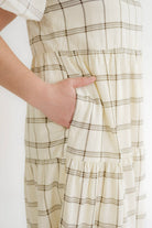 Callen Grid Print Dress in Chocolate - Womens - Dresses