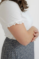 Phoenix Ruffle Cotton Top in Ivory - Womens - Tops - Shirts