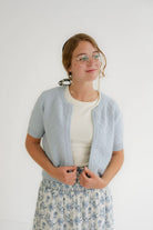 Gracie Textured Cardigan in Sky Blue - Womens - Outerwear - Cardigans