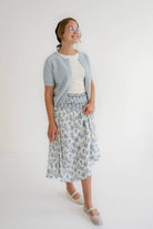Briar Floral Skirt in Porcelain Blue - Womens - Bottoms - Skirts