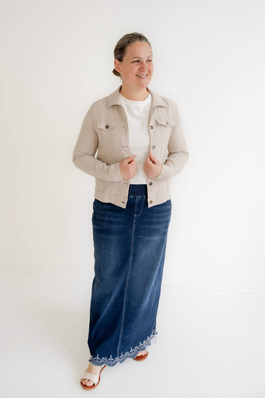 Alderwood Linen Jacket in Earth Gray