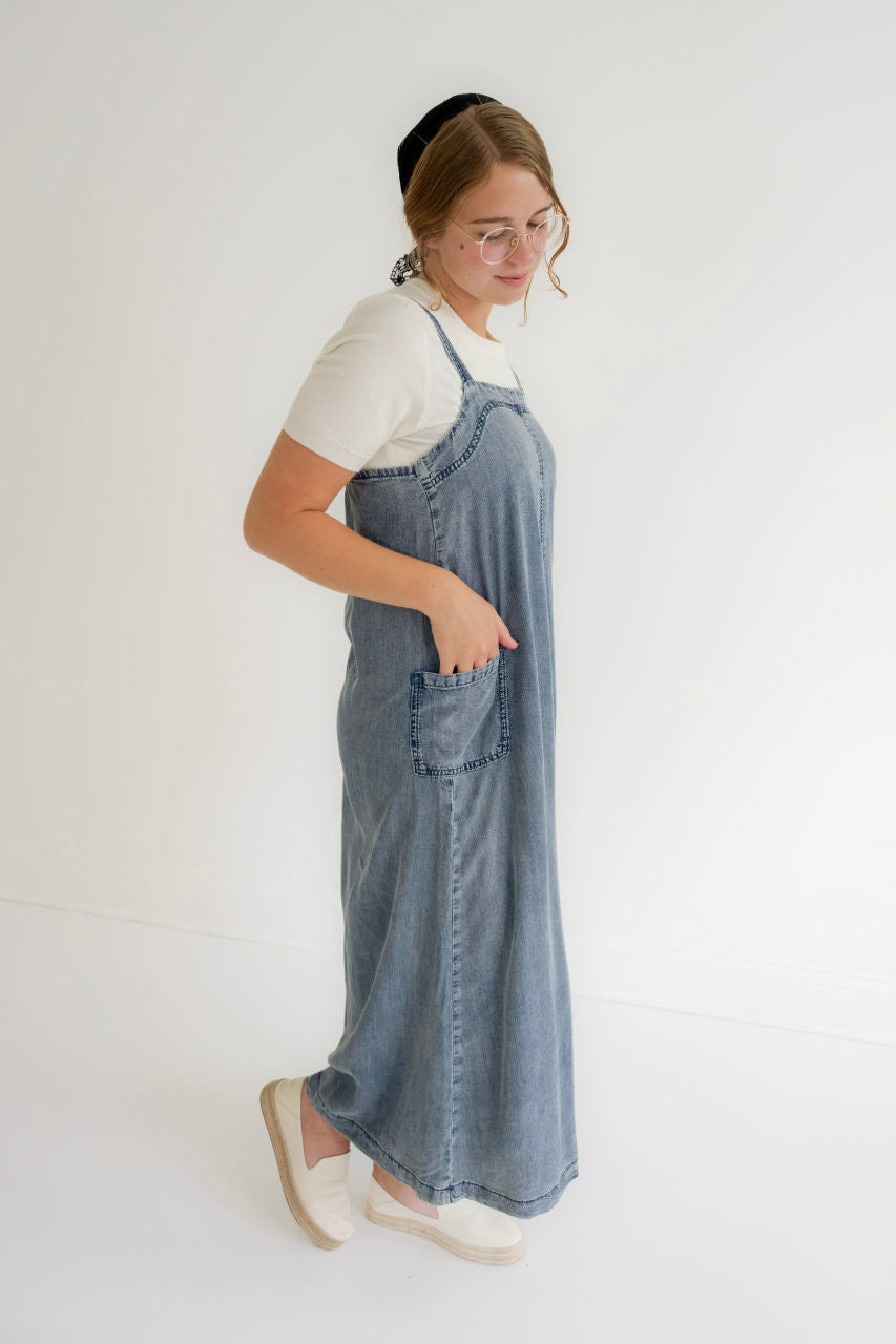 Peyton Denim Maxi Jumper Dress