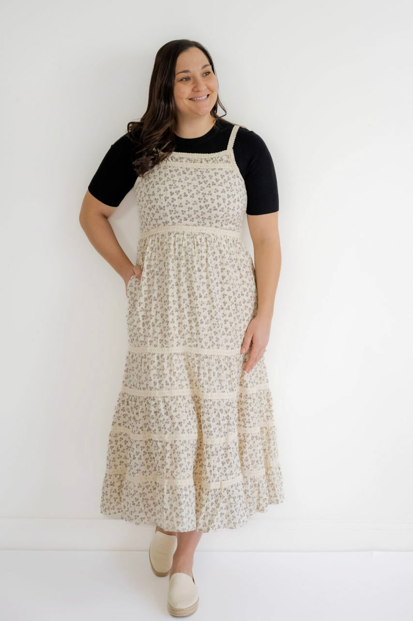 chinese dress ladies Campbell Floral Maxi Jumper Dress in Black — Salt and Honey