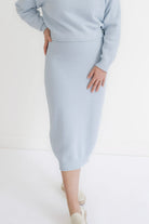Elliott Waffle Knit Sweater Skirt in Sky- FINAL SALE - Womens - Bottoms - Skirts