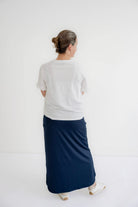Alexis Athletic Maxi Skirt in Navy - Womens - Bottoms - Skirts