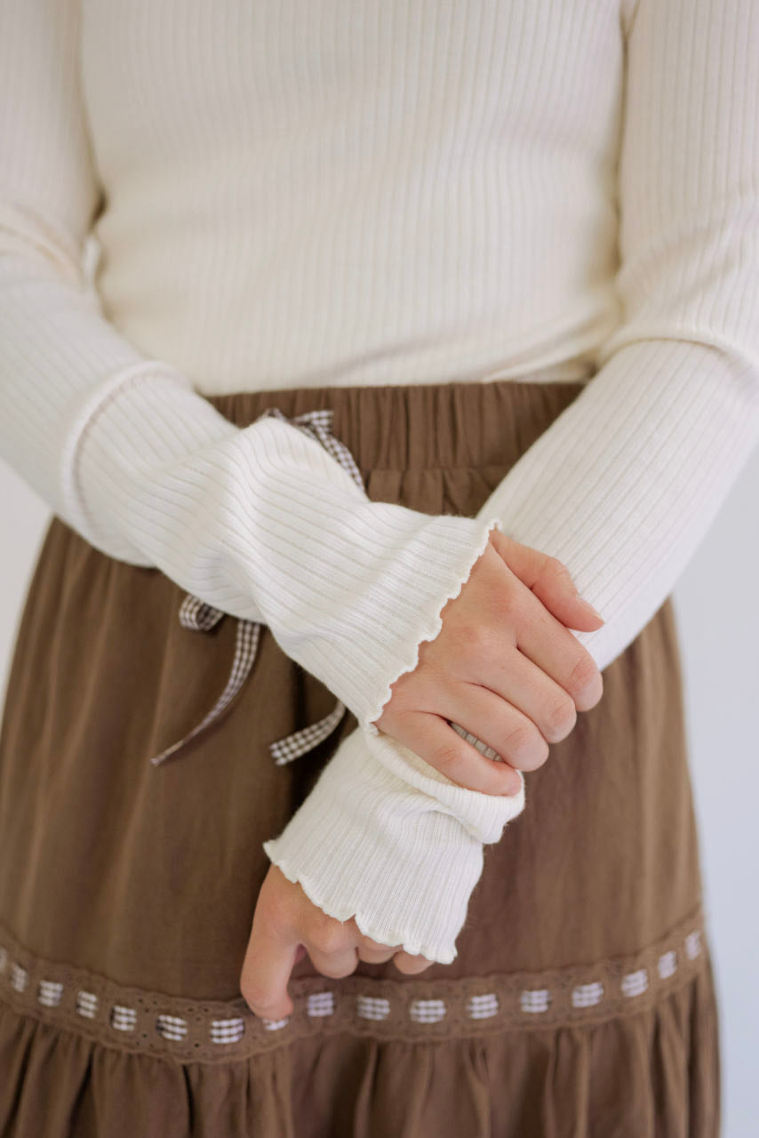 Zaria Ribbed Top in Ivory - Zaria Ribbed Top in Ivory - S - Salt and Honey