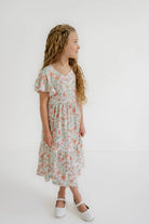 Olivia Girls Midi Dress in Spring Floral - Girls - Dresses