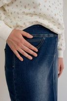 Sara 29" Skirt in Dark Wash - Womens - Bottoms - Skirts