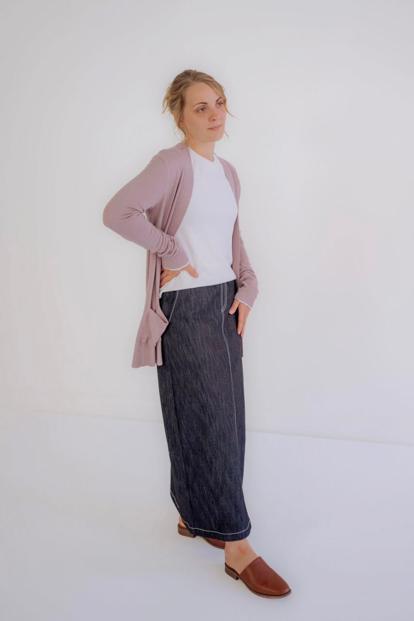 Elsie Classic Denim Skirt in Vintage Black - LIMITED TIME SALE