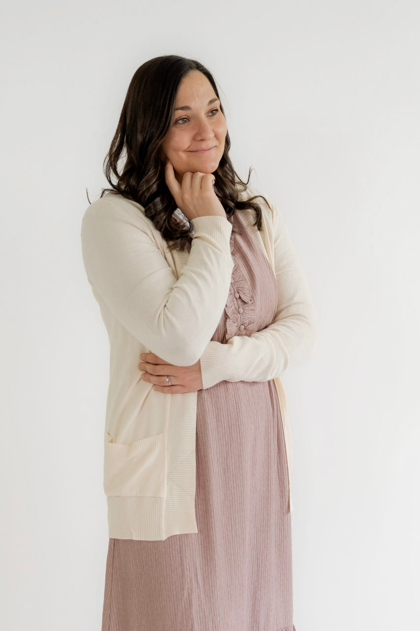 Della Knit Cardigan in Cream - Womens - Outerwear - Cardigans