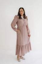 Shaye Textured Midi Dress in Mauve- FINAL SALE - Womens - Dresses
