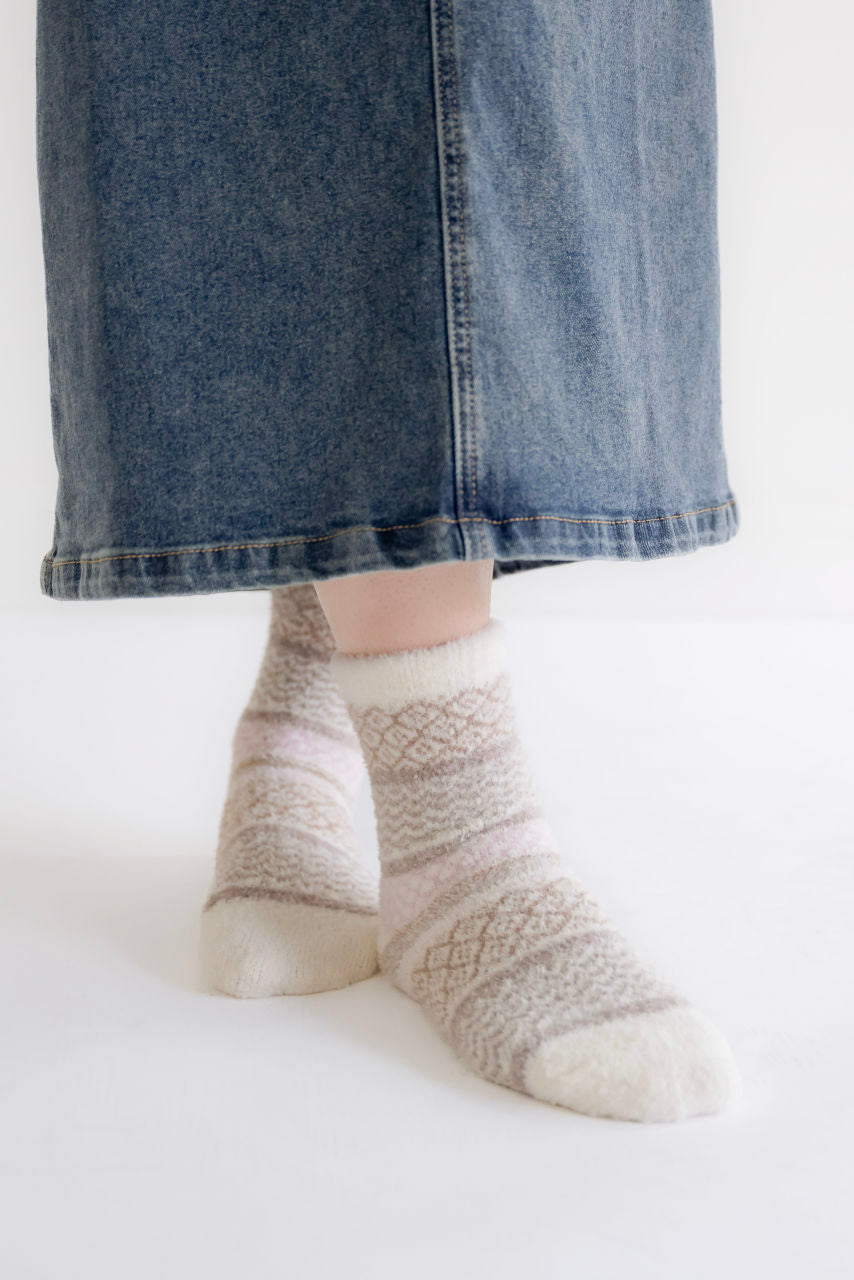 Cozy Fleece Thick Socks in Mauve