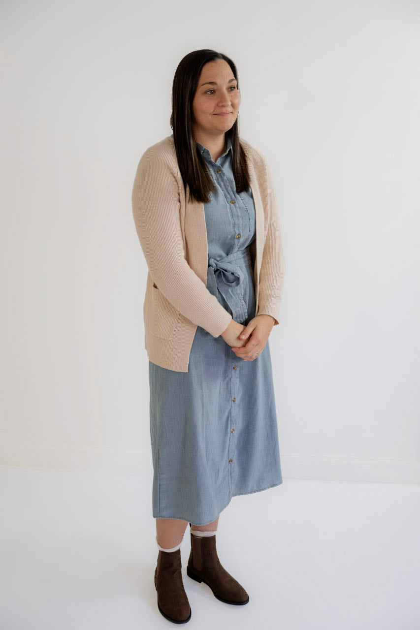 Maxine Waffle Knit Cardigan in Oatmeal - Maxine Waffle Knit Cardigan in Oatmeal - S - Salt and Honey