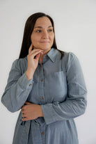 Wrenna Chambray Denim Midi Dress - Wrenna Chambray Denim Midi Dress - S - Salt and Honey