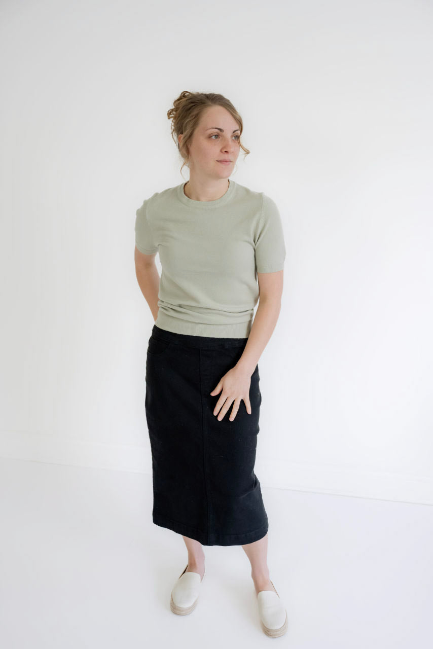 Mariel Knit Sweater Top in Sage