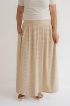 Hadassah Striped Knit Skirt in Beige - Womens - Bottoms - Skirts