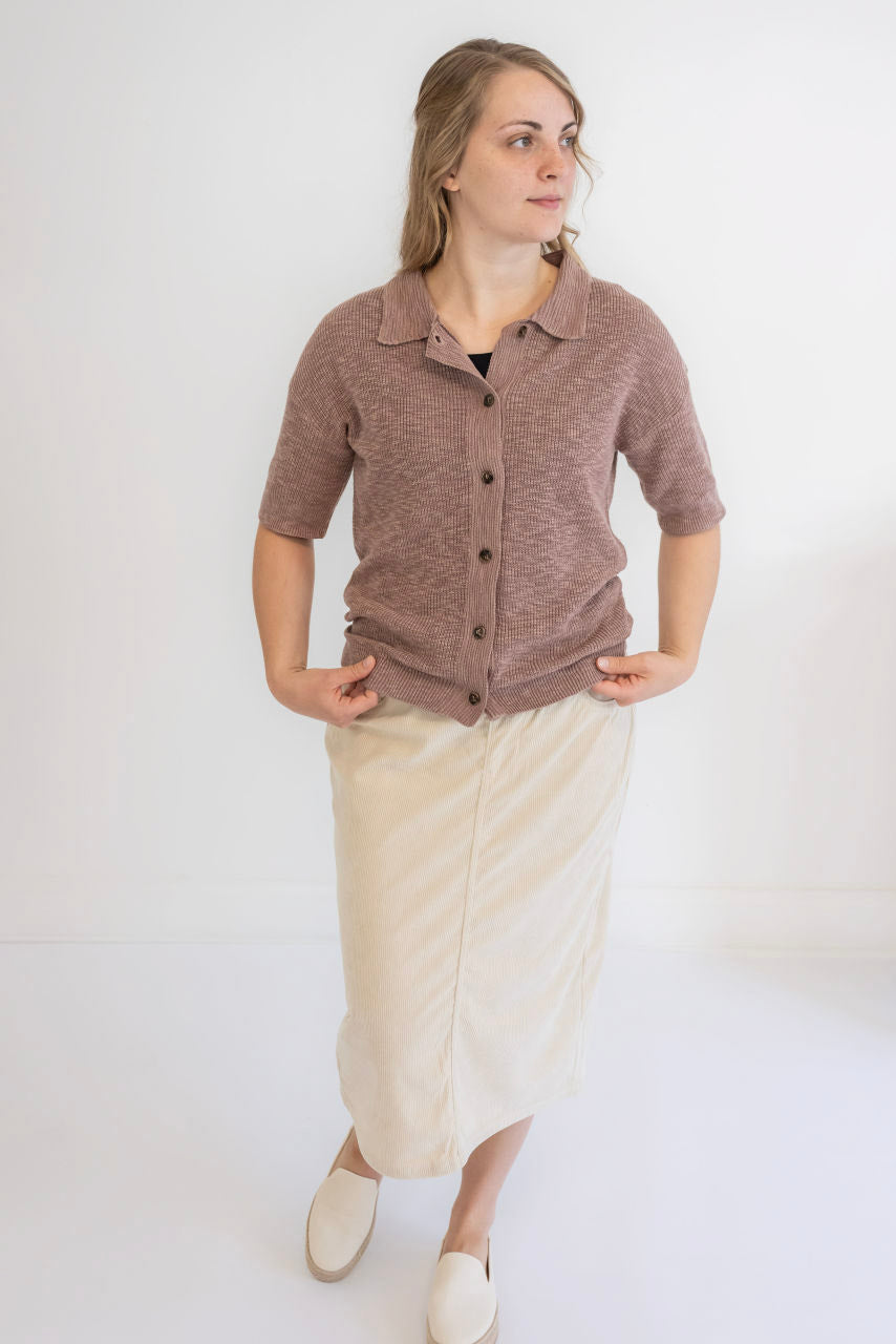 Remy Corduroy Skirt in Almond - Remy Corduroy Skirt in Almond - S - Salt and Honey