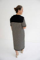 Emmett Knit Midi Dress in Black Stripes- FINAL SALE - Womens - Dresses
