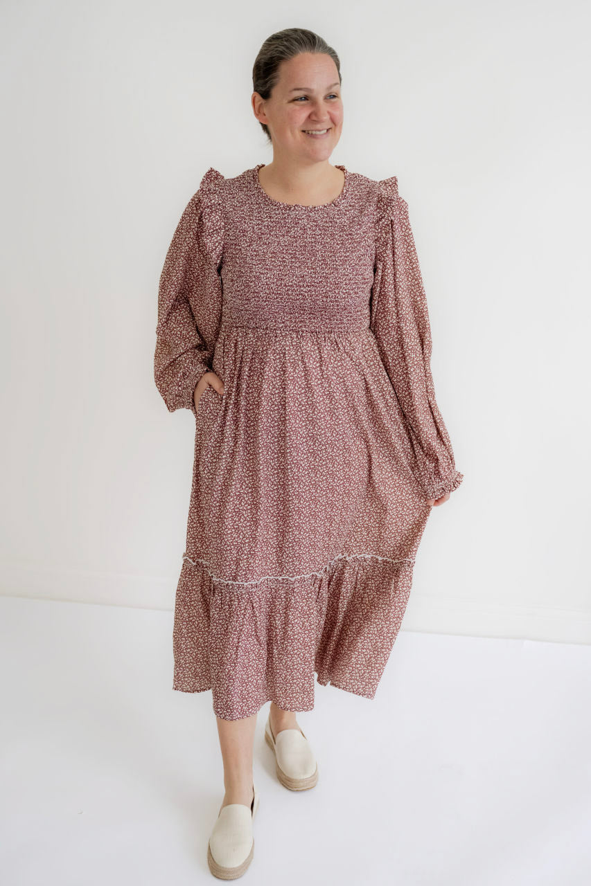 Chloe Floral Midi Dress in Rose- FINAL SALE - Womens - Dresses