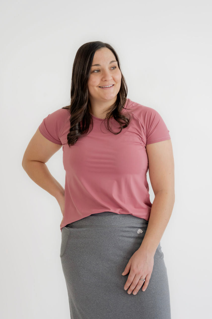 Laine Athletic Top in Antique Pink - Womens - Tops - Shirts