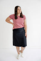 Kiley Midi Swim Athletic Skort in Black - Womens - Bottoms - Skirts