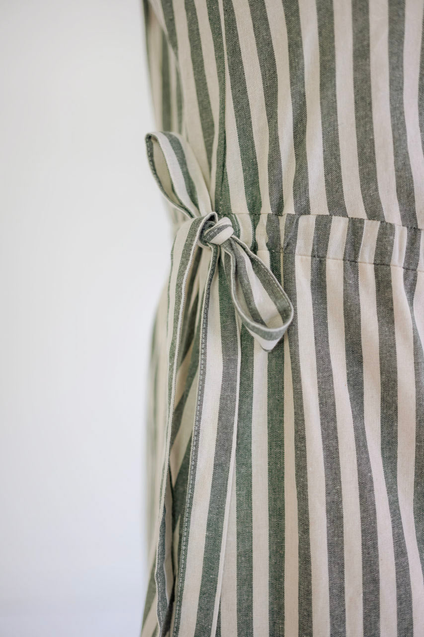 Raleigh Striped Midi Dress in Spruce - FINAL SALE - Raleigh Striped Midi Dress in Spruce - FINAL SALE - S - Salt and Honey