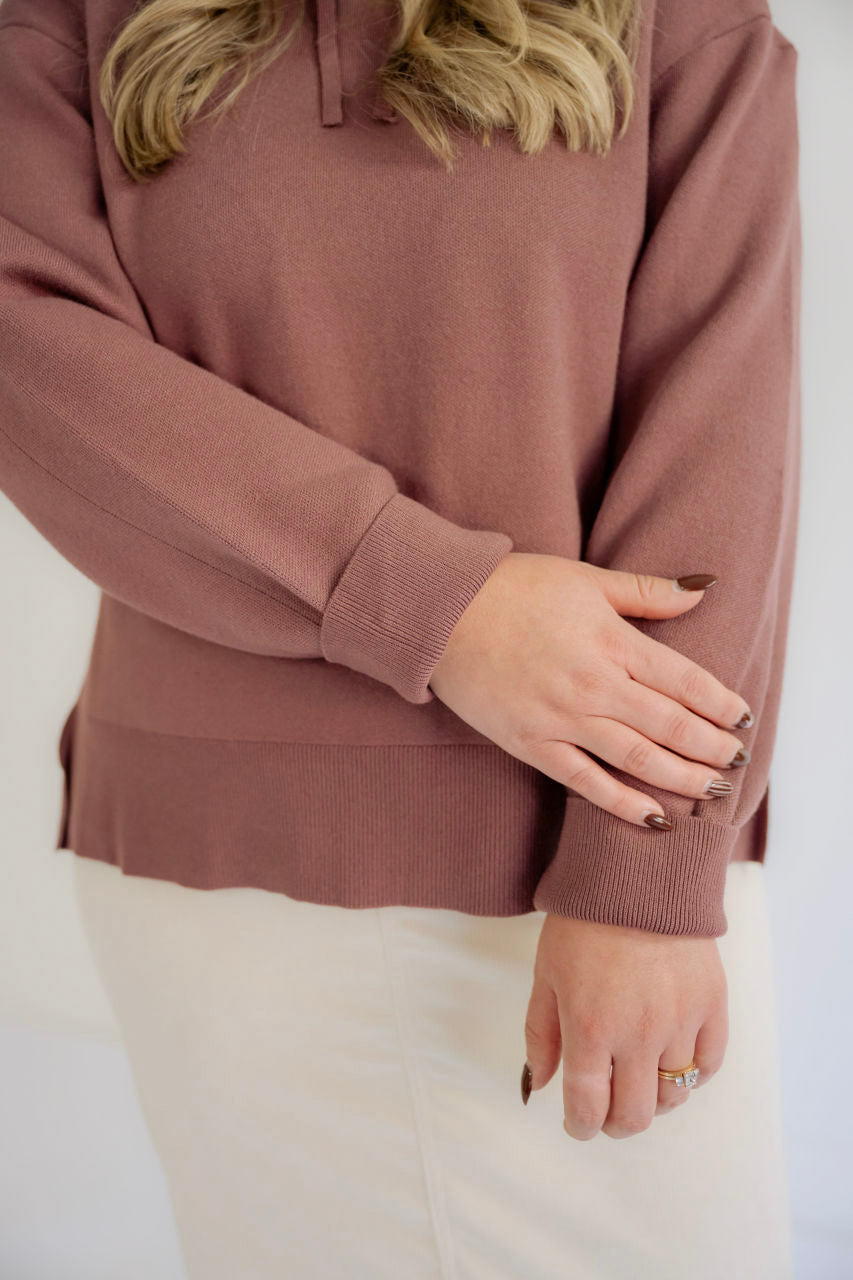 Miranda Knit Sweatshirt in Red Bean - Miranda Knit Sweatshirt in Red Bean - S - Salt and Honey