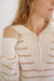 Nola Half Zip Striped Jacket in Taupe - Nola Half Zip Striped Jacket in Taupe - S - Salt and Honey