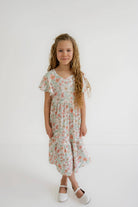 Olivia Girls Midi Dress in Spring Floral - Girls - Dresses