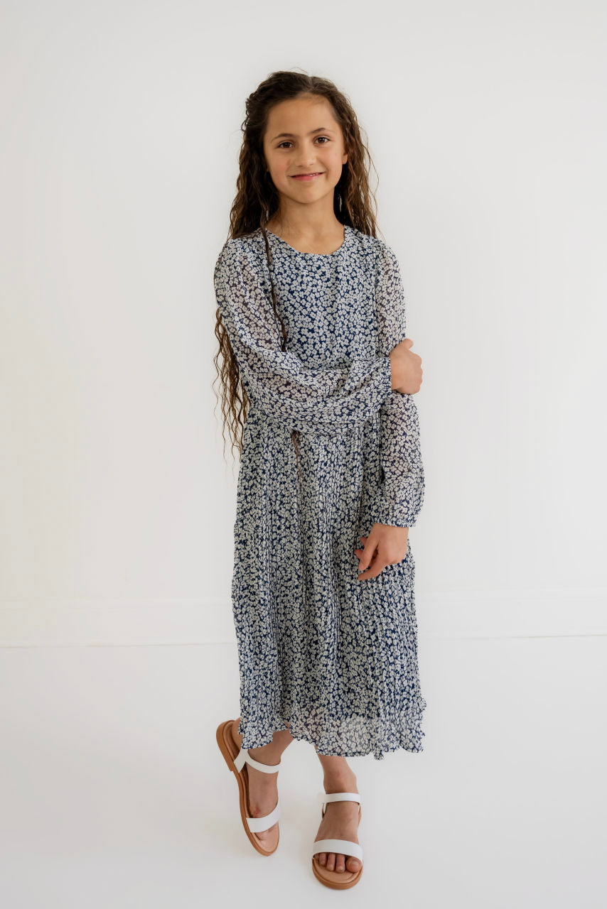Cora Girls Floral Dress in Navy- FINAL SALE - Girls - Dresses