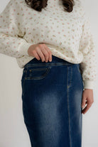 Sara 29" Skirt in Dark Wash - Womens - Bottoms - Skirts