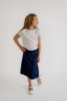 Piper Girls Knit Skirt in Navy - Girls - Bottoms - Skirts