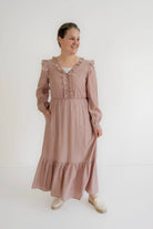 Shaye Textured Midi Dress in Mauve- FINAL SALE - Womens - Dresses
