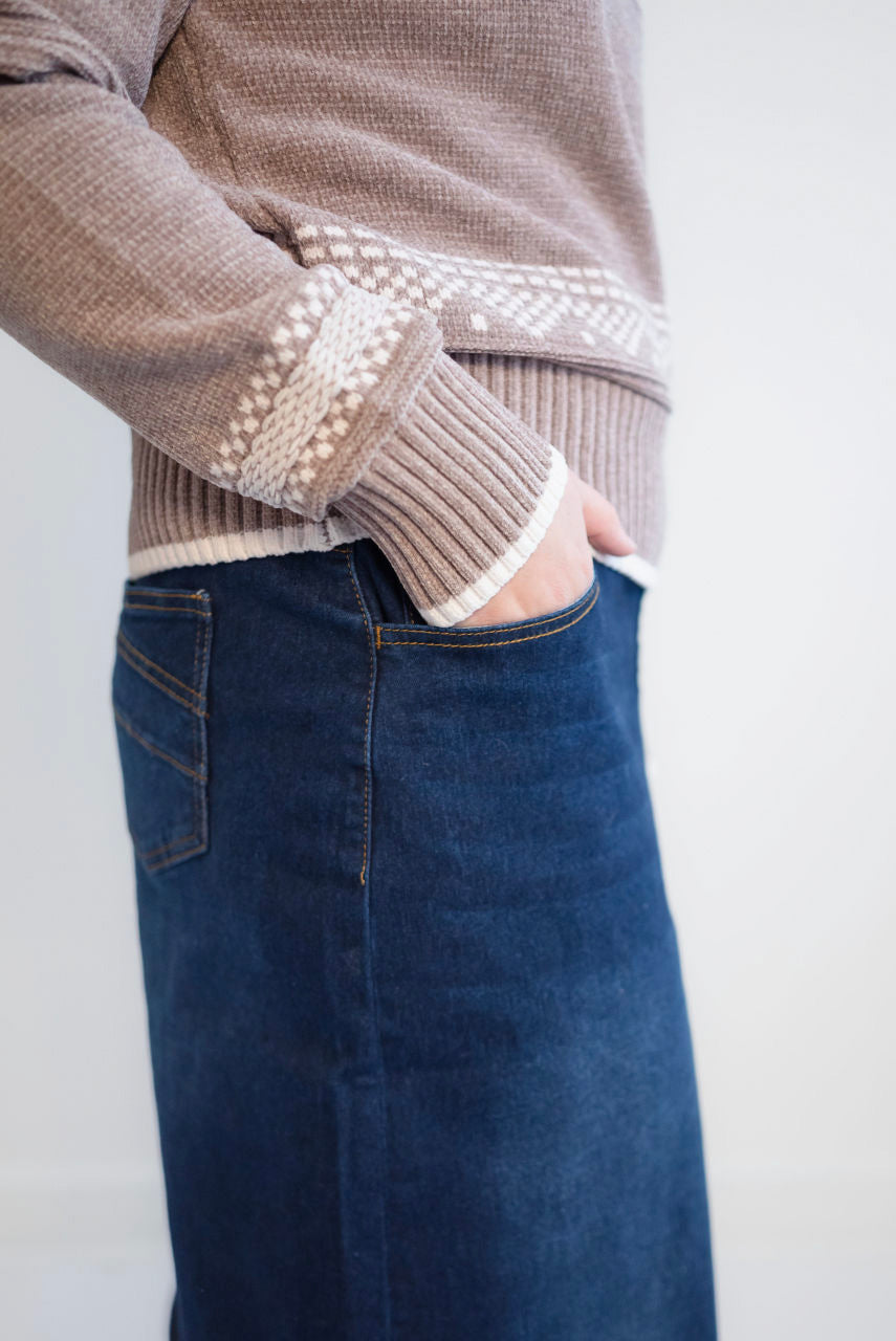 Rosemary Denim Skirt in Dark Wash