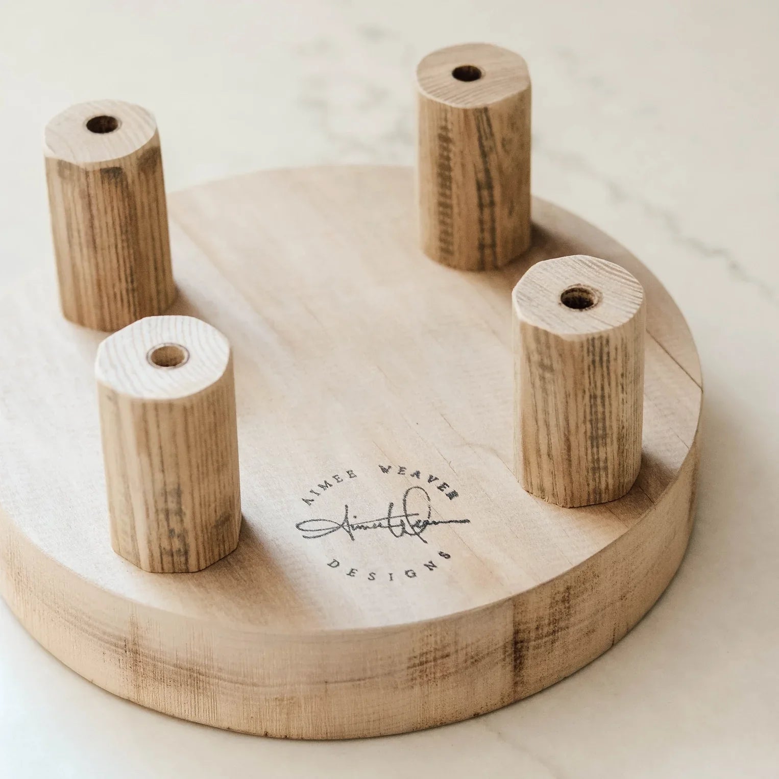 Round Reclaimed Wood Riser Stand - Round Reclaimed Wood Riser Stand - 4" - Salt and Honey