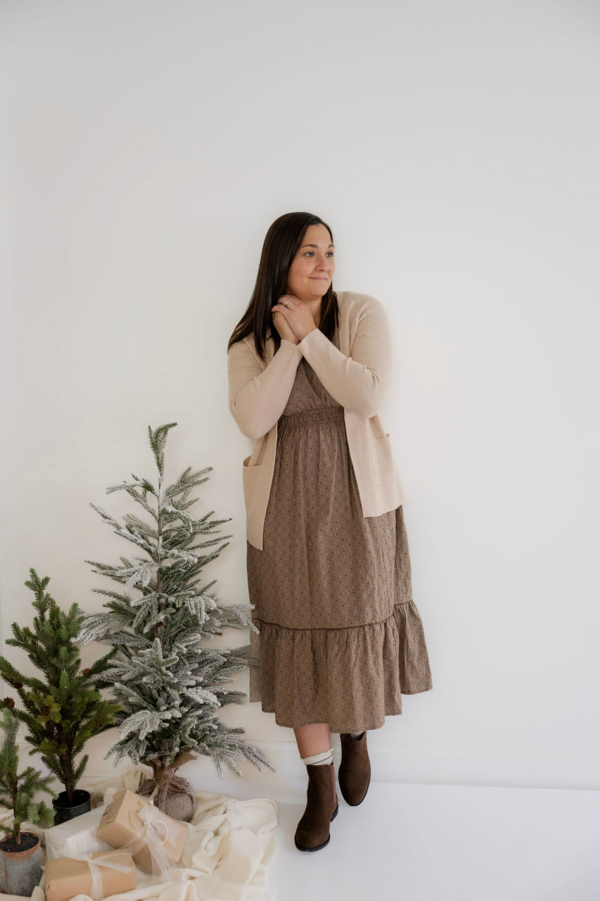 Wilson Houndstooth Dress in Chestnut - Wilson Houndstooth Dress in Chestnut - S - Salt and Honey