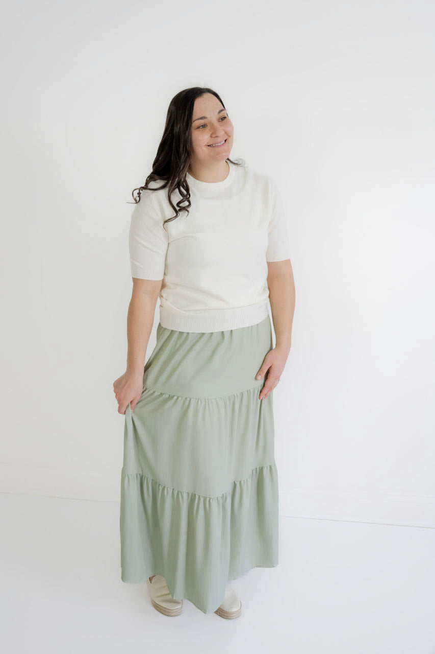 Mariel Knit Sweater Top in Cream